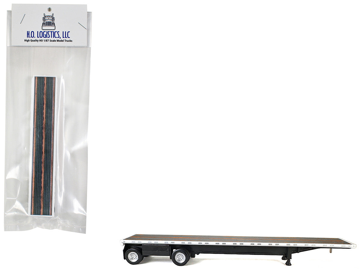 High Boy Spread Axle Flatbed Trailer White 1/87 (HO) Plastic Model Car by HO Logistics by HO Logistics Replicas