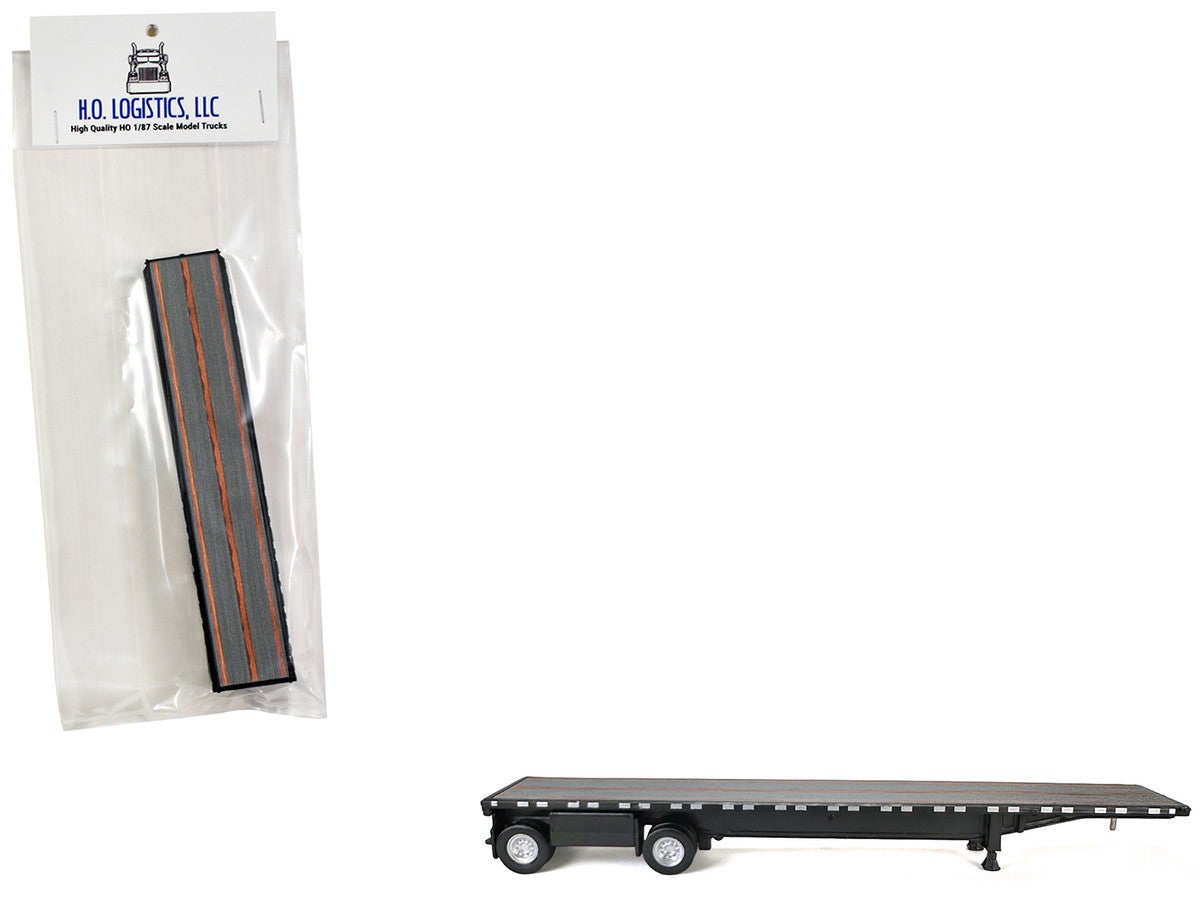 High Boy Spread Axle Flatbed Trailer Black 1/87 (HO) Plastic Model Car by HO Logistics by HO Logistics Replicas