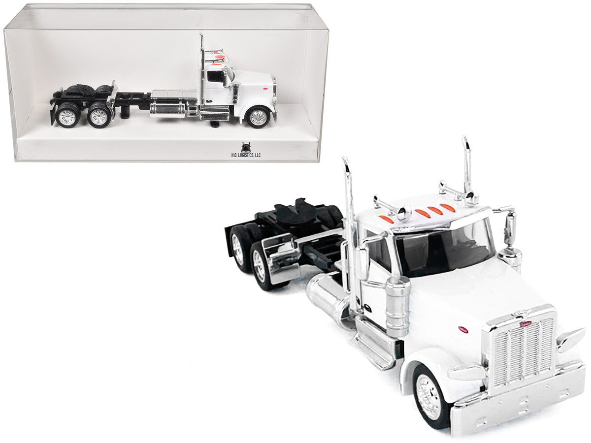 Peterbilt 589 2-Axel Day Cab White 1/87 (HO) Plastic Model Car by HO Logistics by HO Logistics Replicas