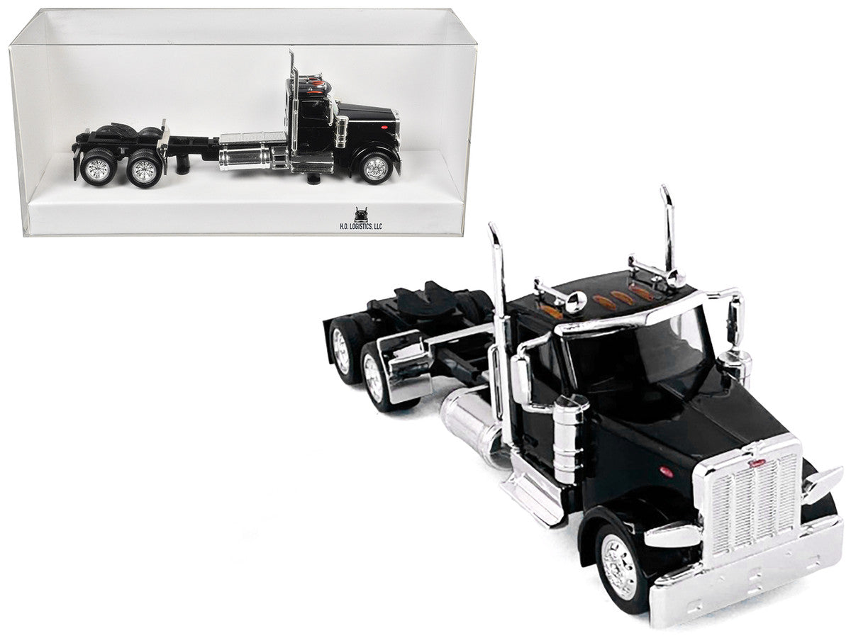 Peterbilt 589 2-Axel Day Cab Black 1/87 (HO) Plastic Model Car by HO Logistics by HO Logistics Replicas
