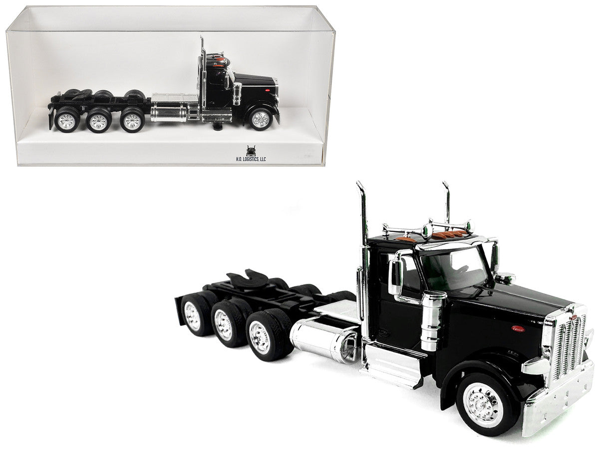 Peterbilt 589 3-Axel Day Cab Black 1/87 (HO) Plastic Model Car by HO Logistics by HO Logistics Replicas