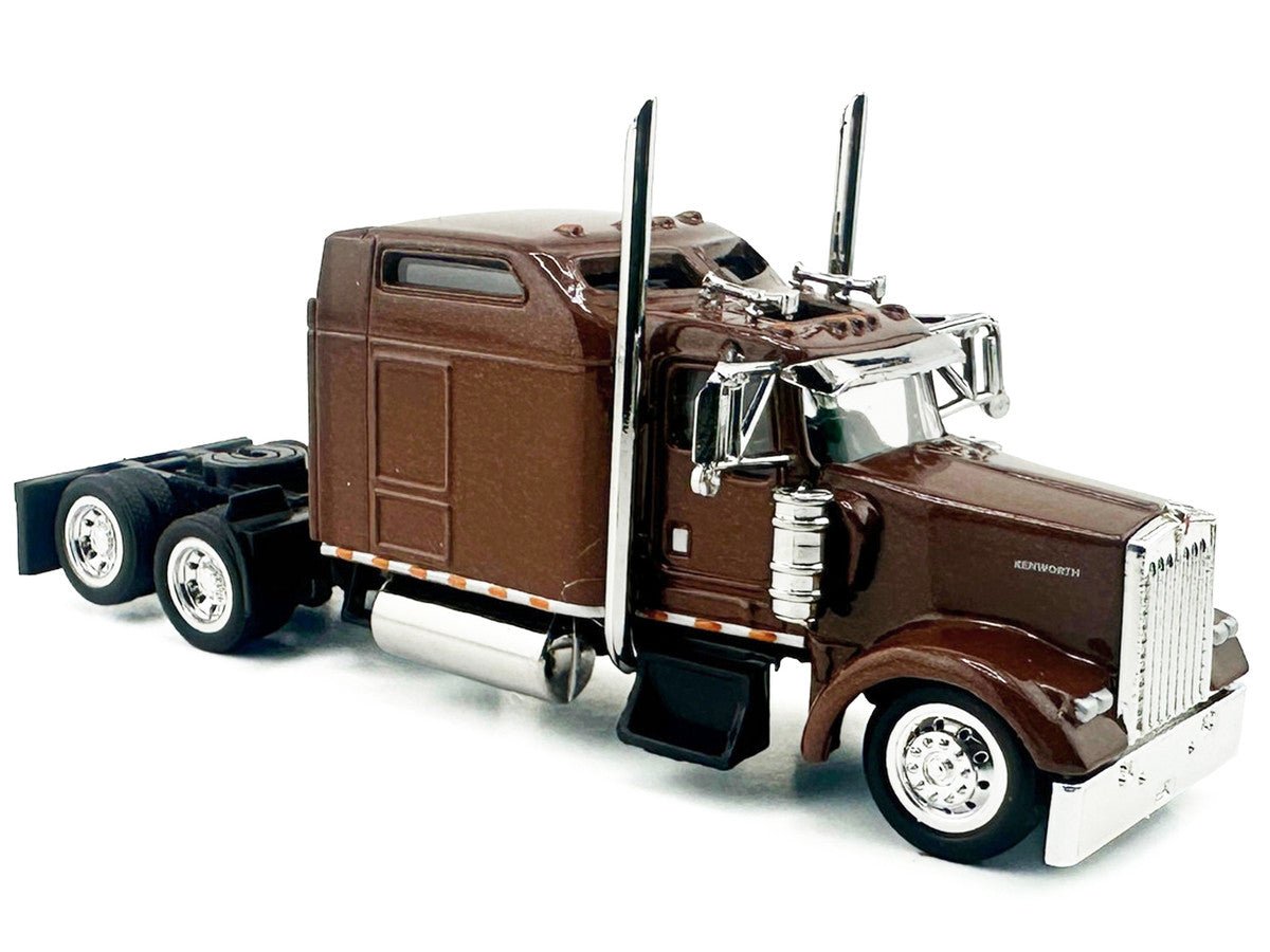 Kenworth W900L Truck Tractor with Sleeper Cab Brown Metallic 1/87 (HO) Scale Plastic Model Car by HO Logistics by HO Logistics Replicas