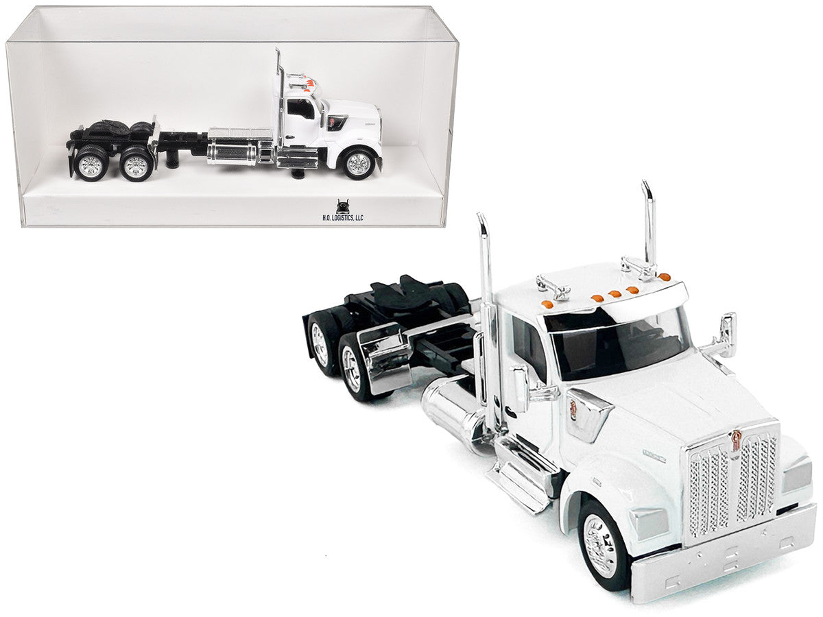 Kenworth W990 2-Axel Day Cab White 1/87 (HO) Plastic Model Car by HO Logistics by HO Logistics Replicas