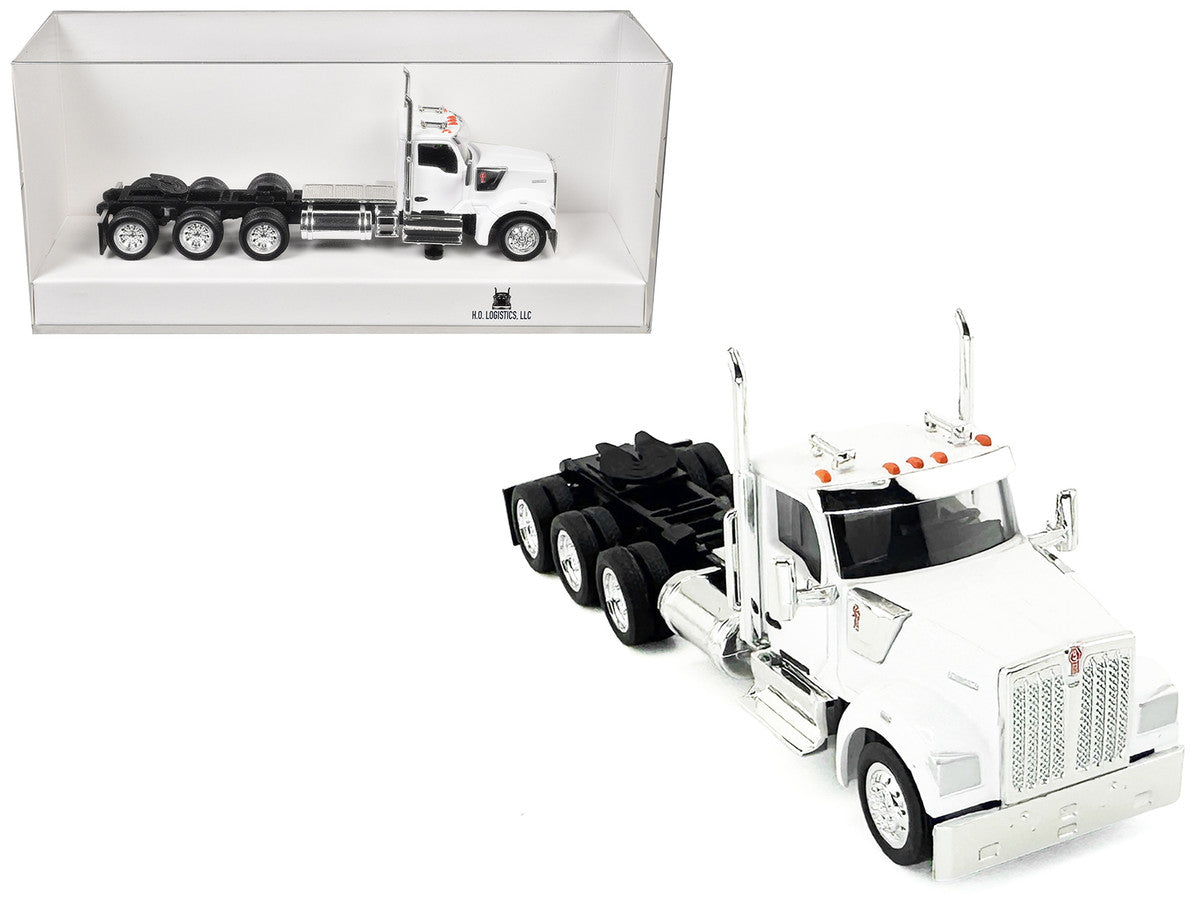 Kenworth W990 3-Axel Day Cab White 1/87 (HO) Plastic Model Car by HO Logistics by HO Logistics Replicas