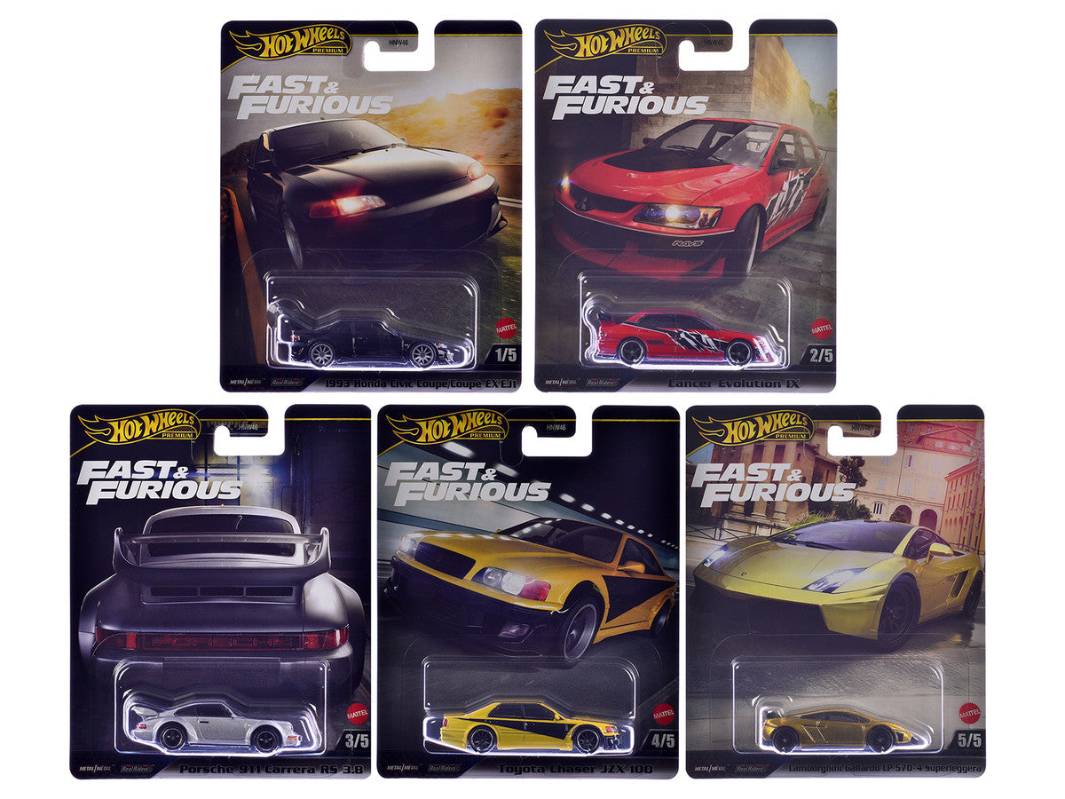 "Fast & Furious" 2025 5 piece Set M Diecast Model Cars by Hot Wheels by Hotwheels