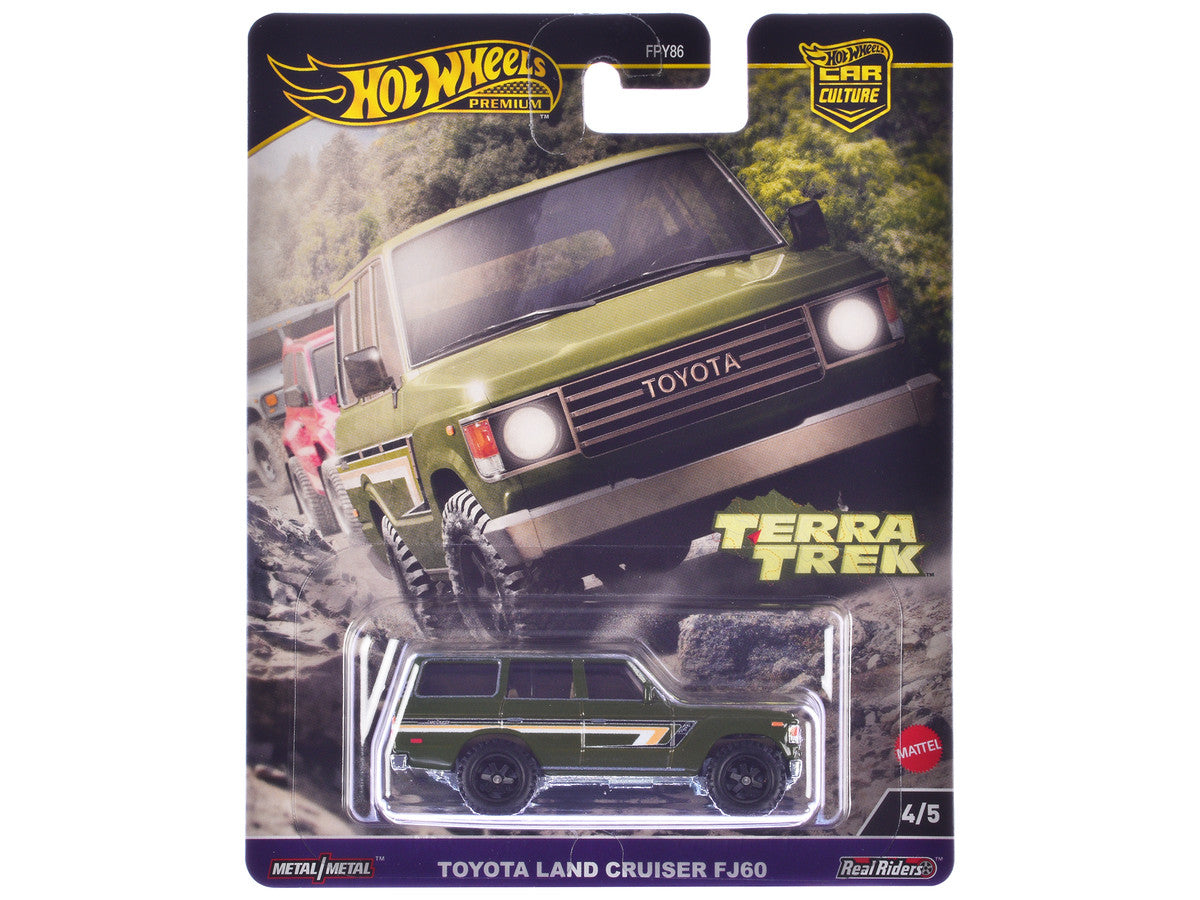 Toyota Land Cruiser FJ60 Green with Stripes "Terra Trek" Series Diecast Model Car by Hot Wheels by Hotwheels
