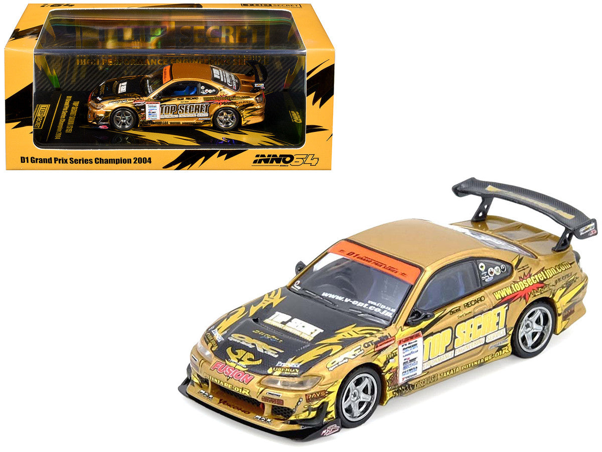Nissan "Top Secret" Silvia (S15) RHD (Right Hand Drive) Ryuji Miki - Champion "D1 Grand Prix" (2004) 1/64 Diecast Model Car by Inno Models by Inno Models