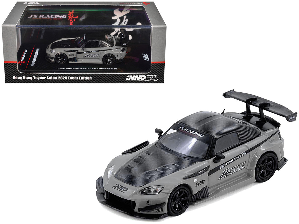 Honda S2000 RHD (Right Hand Drive) "J's Racing" Gray with Carbon Hood and Top "Hong Kong Toycar Salon 2025 Event Edition" 1/64 Diecast Model Car by Inno Models by Inno Models
