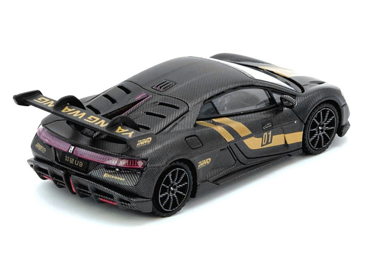 Yangwang U9 #01 Carbon Fiber with Gold Stripes "APA XPO 2025 Event Edition" 1/64 Diecast Model Car by Inno Models by Inno Models