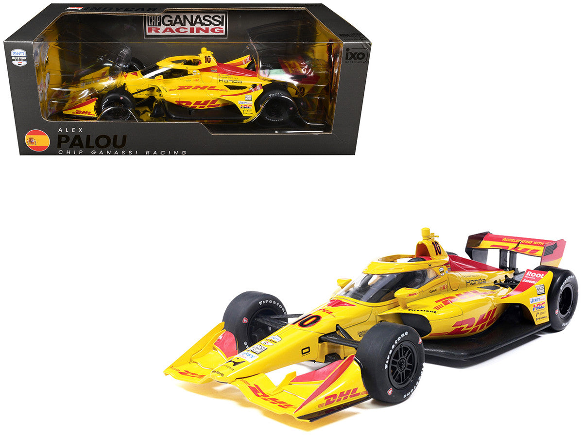 Dallara IndyCar #10 Alex Palou "DHL" Chip Ganassi Racing (Road Course Configuration) "NTT IndyCar Series" (2026) 1/18 Diecast Model Car by IXO Models by IXO