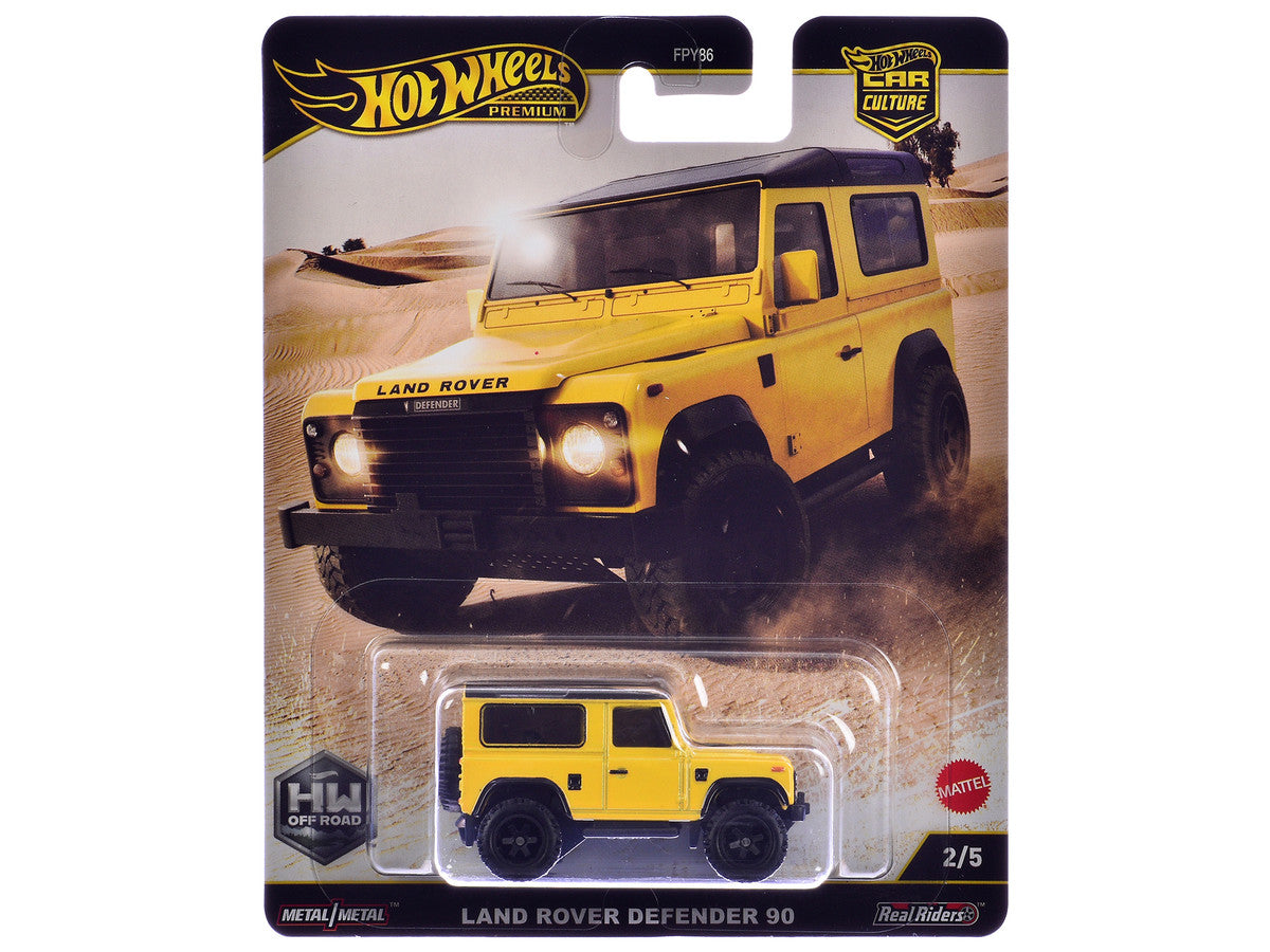 Land Rover Defender 90 Yellow with Black Top "HW Off Road" Series Diecast Model Car by Hot Wheels by Hotwheels