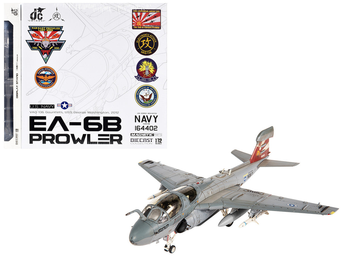 Grumman EA-6B Prowler Attack Aircraft "VAQ-136 Gauntlets USS George Washington" (2012) United States Navy 1/72 Diecast Model by JC Wings by JC Wings