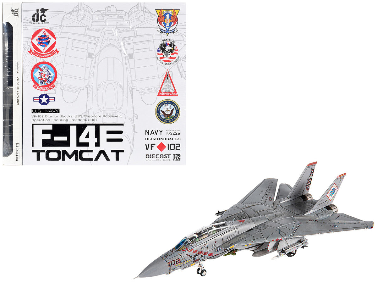 Grumman F-14B Tomcat Fighter Aircraft "VF-102 Diamondbacks Operation Enduring Freedom" (2001) United States Navy 1/72 Diecast Model by JC Wings by JC Wings