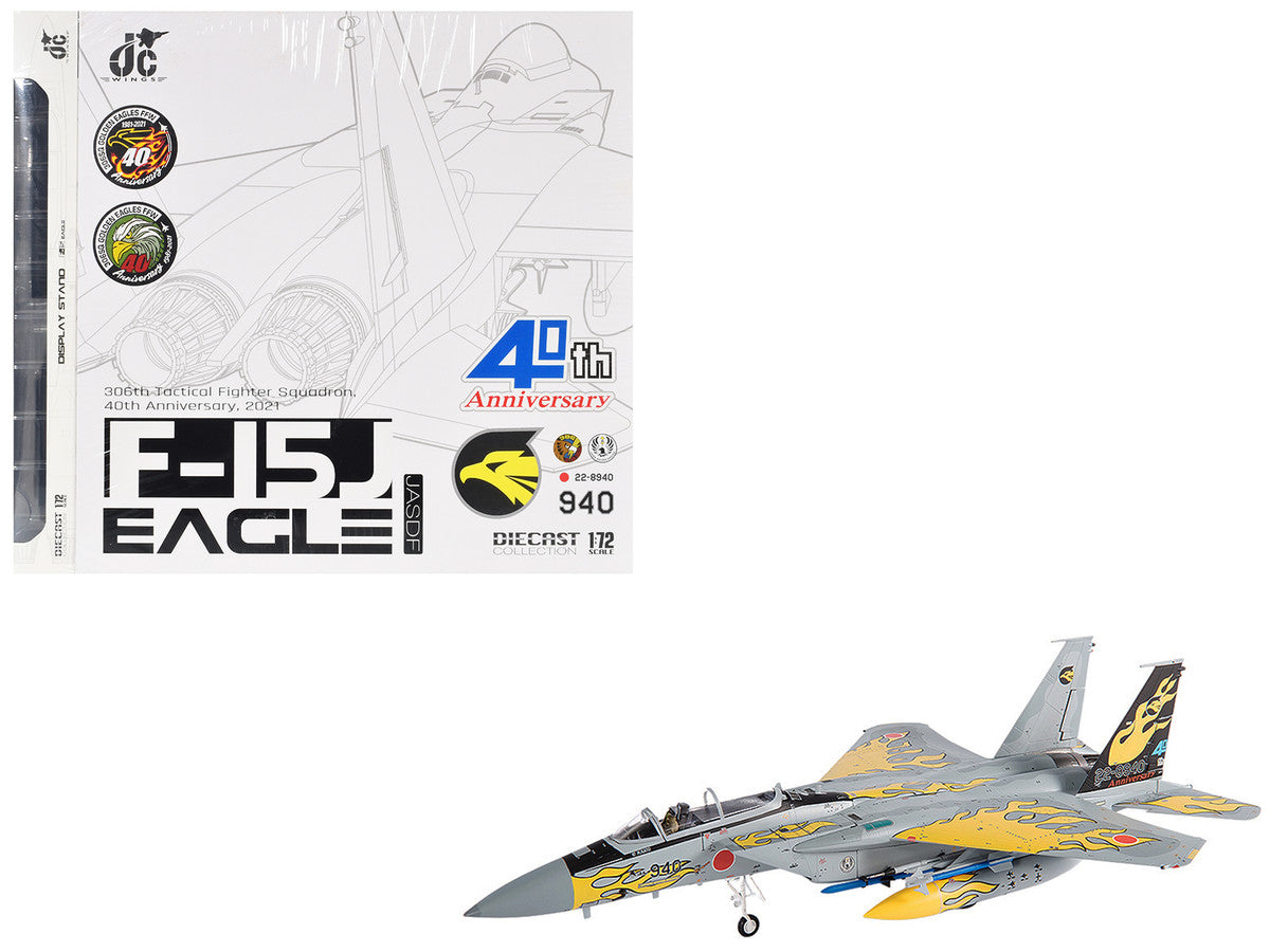 Mitsubishi F-15J Eagle Fighter Aircraft "306th Tactical Fighter Squadron 40th Anniversary" (2021) JASDF (Japan Air Self-Defense Force) 1/72 Diecast Model by JC Wings by JC Wings