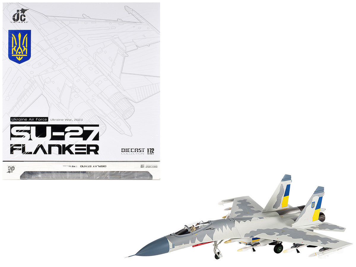 Sukhoi Su-27 Flanker Aircraft "Ukraine War" (2023) Ukrainian Air Forces 1/72 Diecast Model by JC Wings by JC Wings