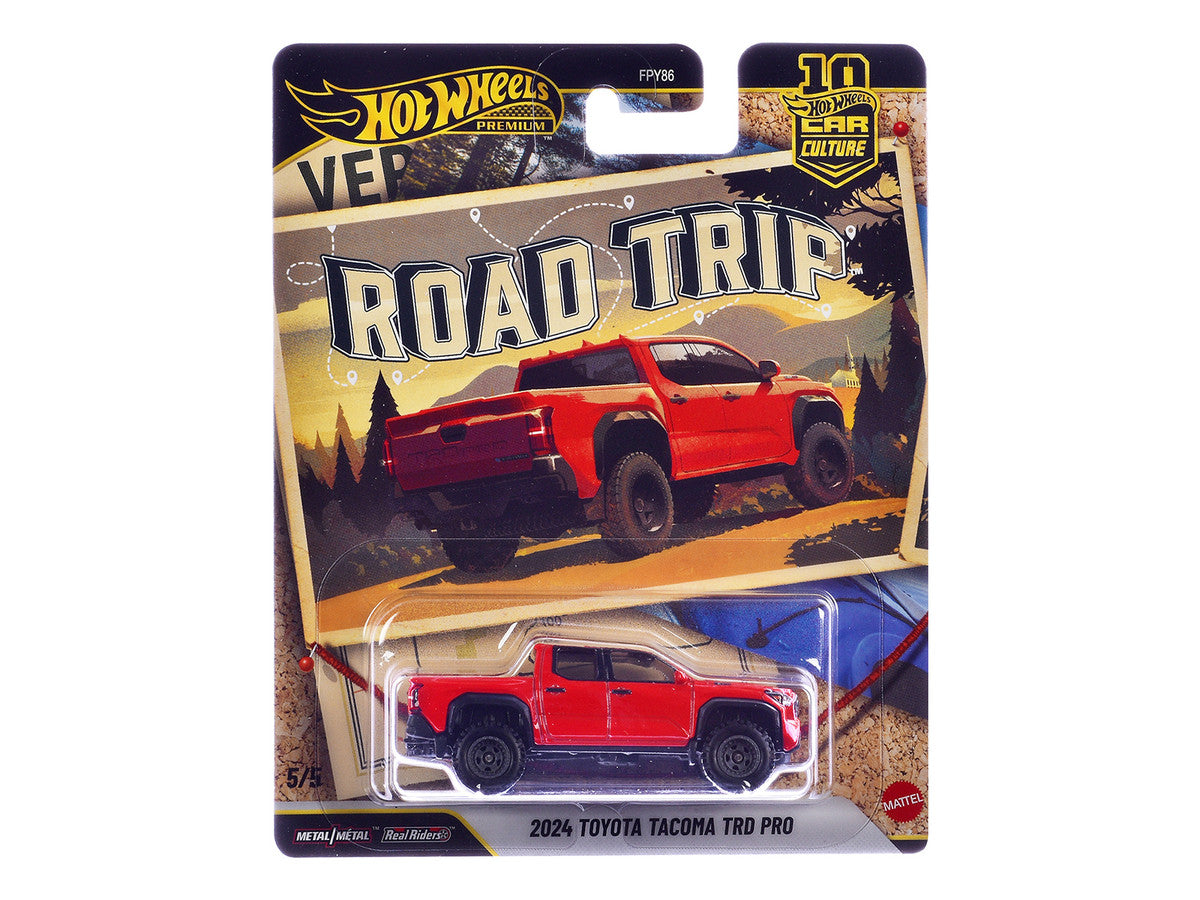 2024 Toyota Tacoma TRD PRO Pickup Truck Red "Road Trip" Series Diecast Model Car by Hot Wheels-0