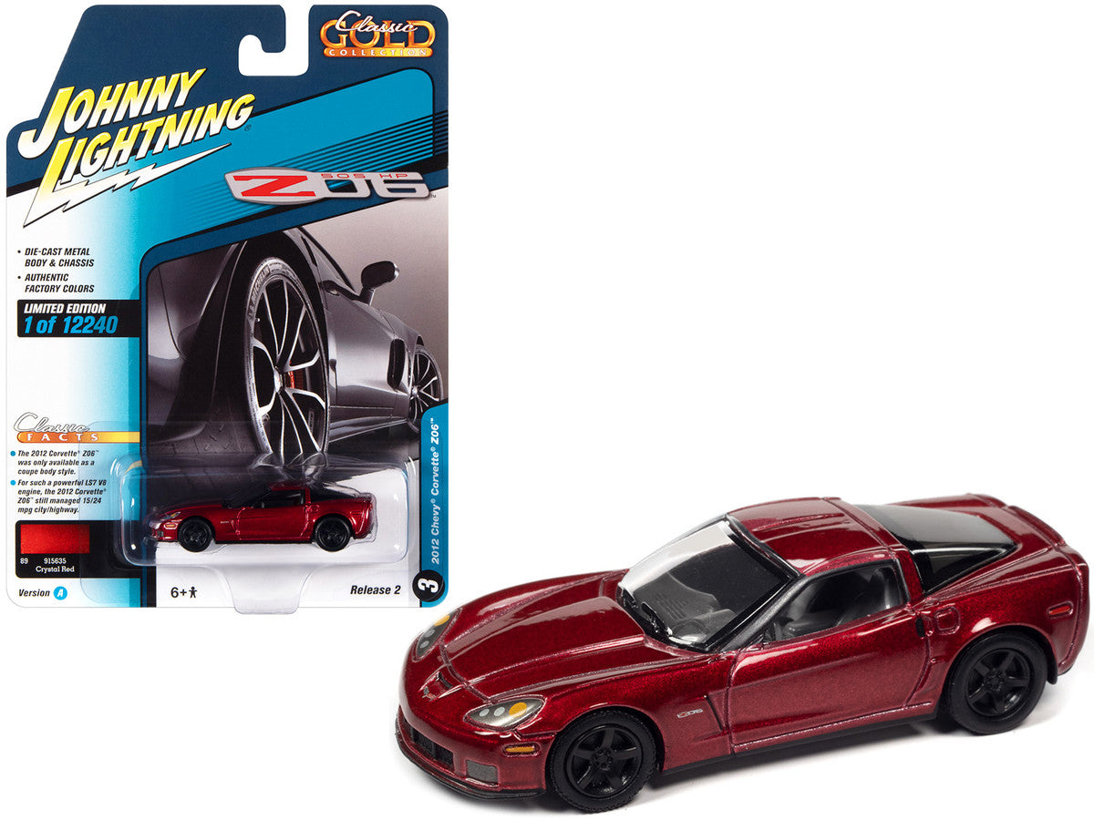 2012 Chevrolet Corvette Z06 Crystal Red Metallic "Classic Gold Collection" Series Limited Edition to 12240 pieces Worldwide 1/64 Diecast Model Car by Johnny Lightning by Johnny Lightning