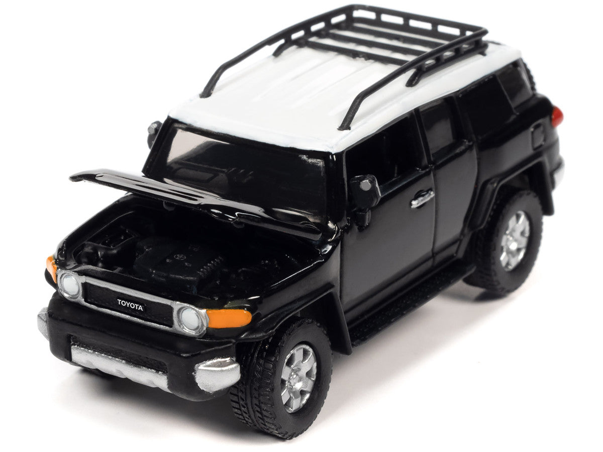2007 Toyota FJ Cruiser Black Diamond with White Top and Roofrack "Classic Gold Collection" Series Limited Edition 1/64 Diecast Model Car by Johnny Lightning by Johnny Lightning