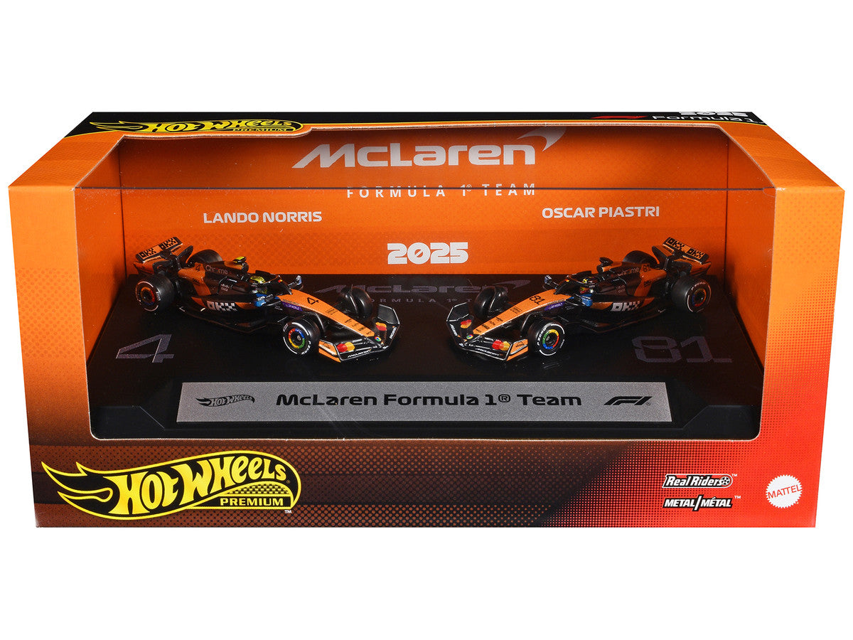 "McLaren Formula 1 Team" Formula One F1 World Championship (2025) 2 Piece Set Diecast Model Cars by Hot Wheels by Hotwheels