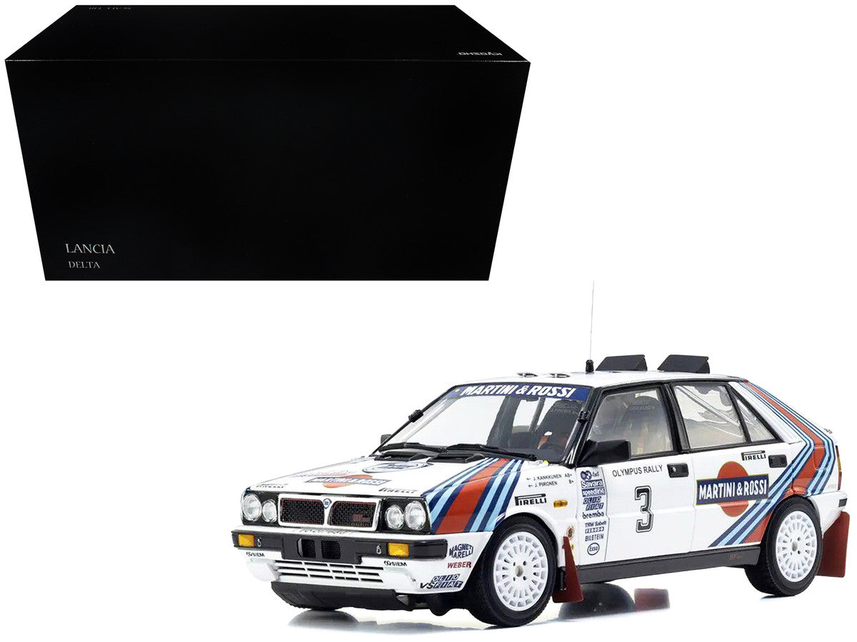 Lancia Delta HF 4WD #3 Juha Kankkunen - Juha Piironen "Martini Racing" Winner "Olympus Rally" (1987) 1/18 Diecast Model Car by Kyosho by Kyosho