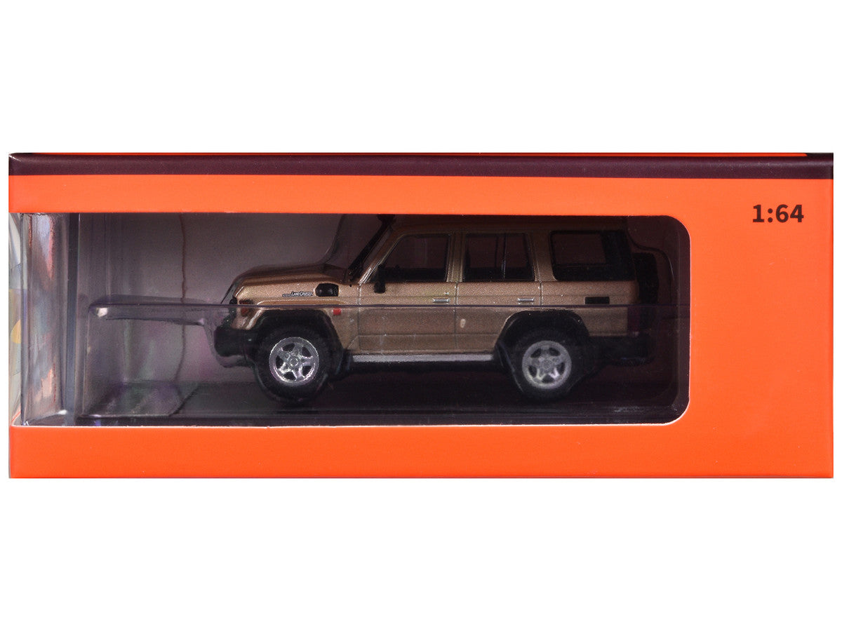 Toyota Land Cruiser (J76) Gold Metallic 1/64 Diecast Model Car by GCD by GCD