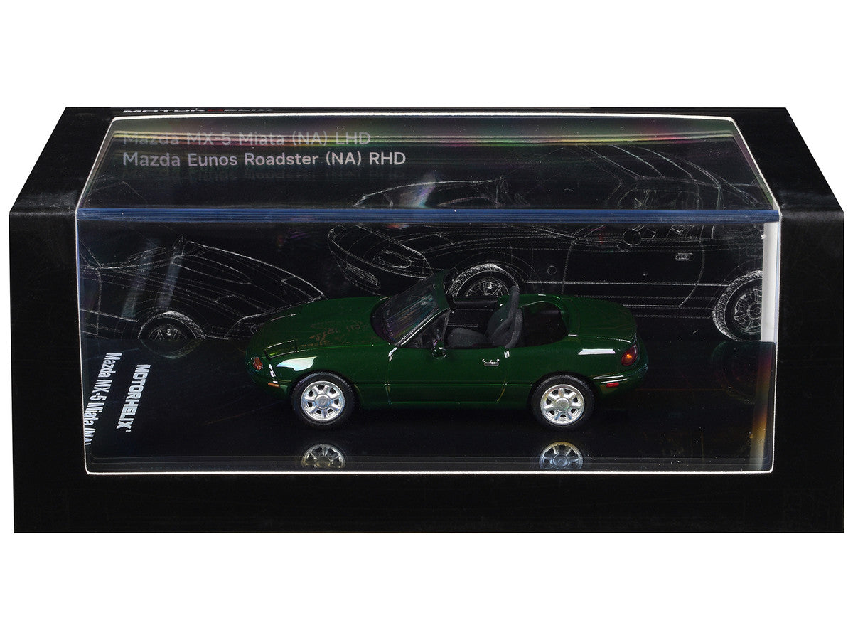 Mazda MX-5 Miata (NA) Convertible British Racing Green 1/64 Diecast Model Car by MotorHelix by Motorhelix