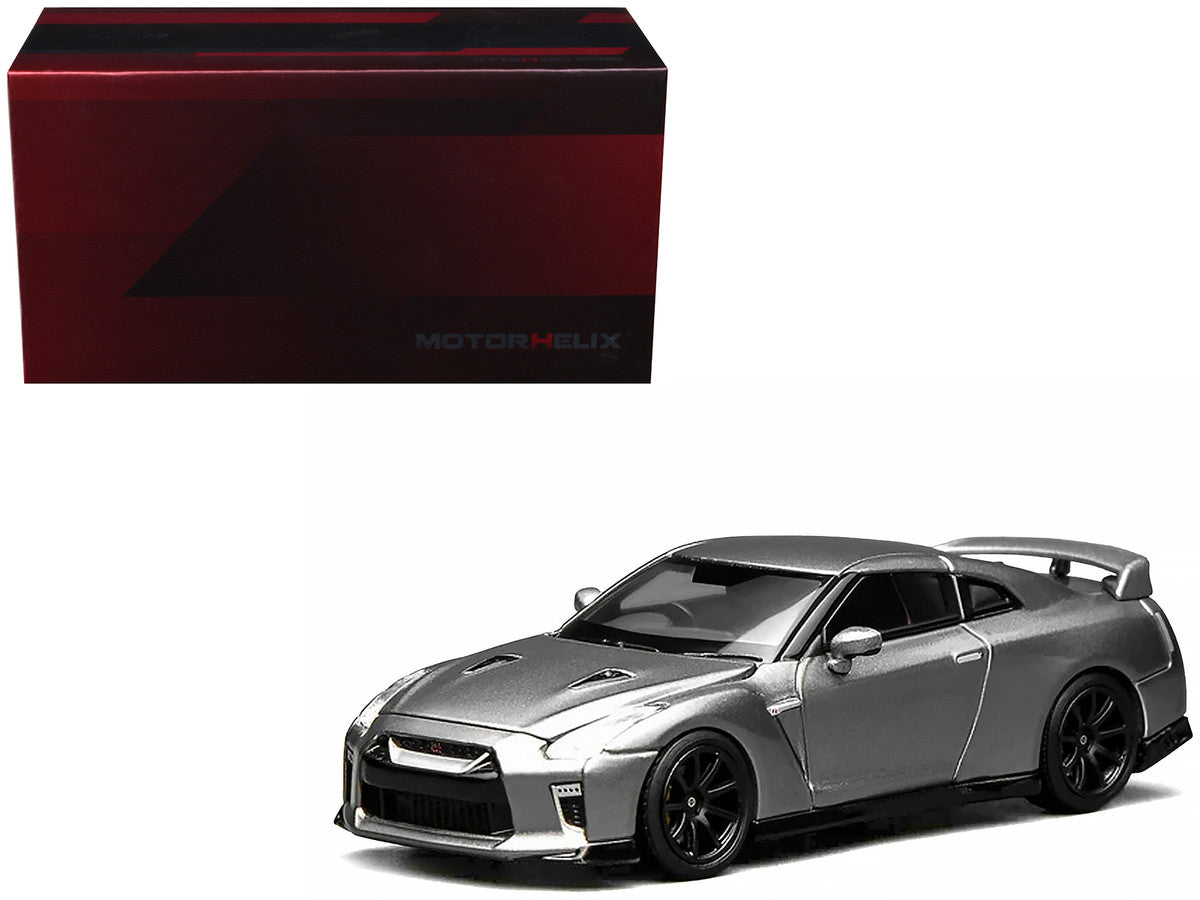 2020 Nissan GT-R (R35) Track Edition Engineered by NISMO RHD (Right Hand Drive) Dark Metal Gray Metallic "Senior 64" Series 1/64 Diecast Model Car by MotorHelix by Motorhelix