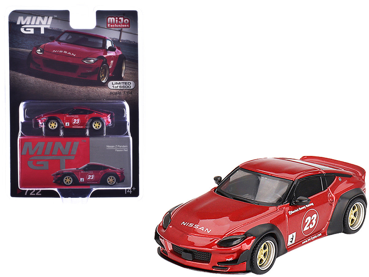 Nissan Z "Pandem" #23 Passion Red Metallic Limited Edition to 6600 pieces Worldwide 1/64 Diecast Model Car by Mini GT by Mini GT