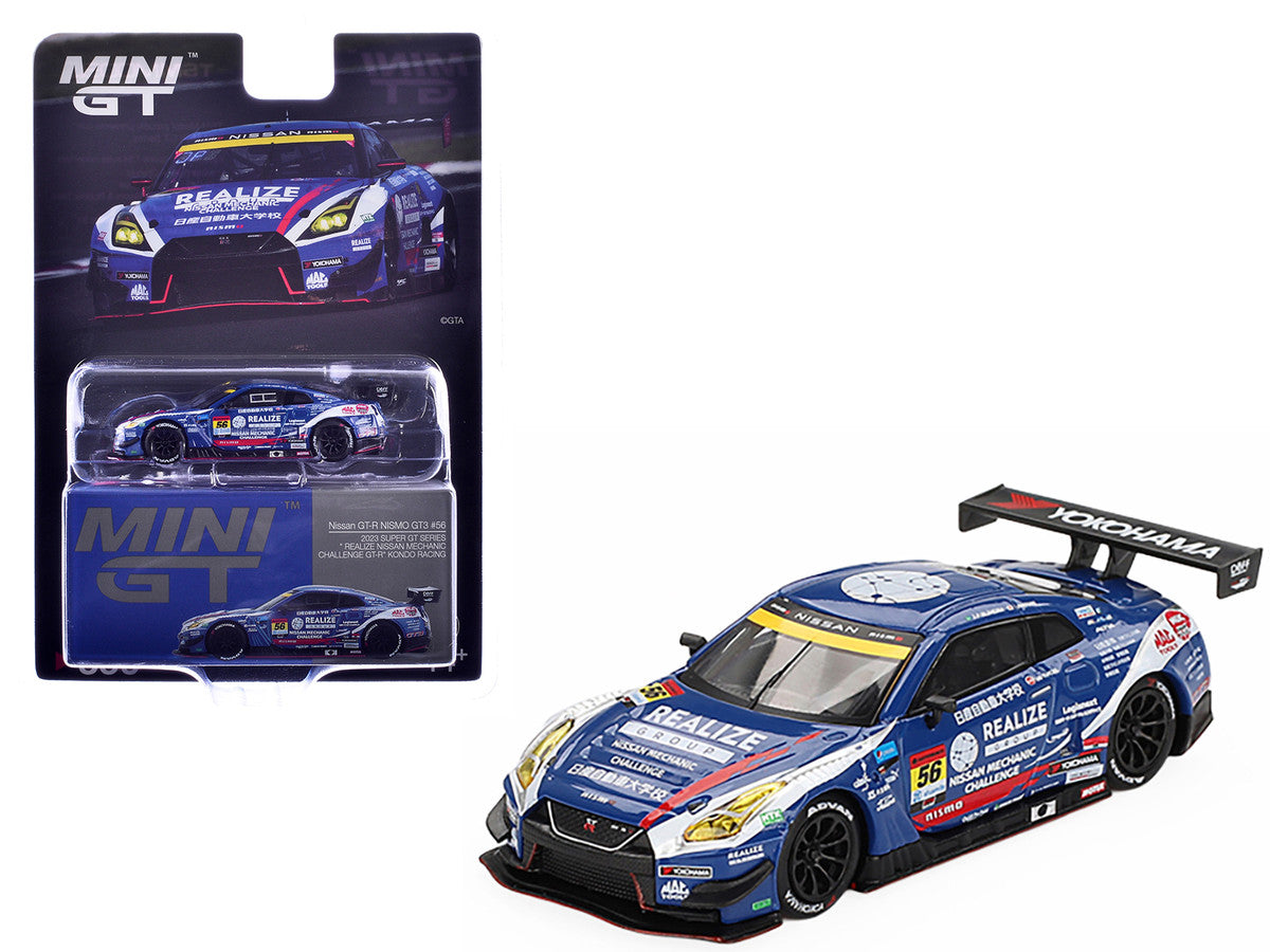 Nissan GT-R NISMO GT3 #56 Joao Paulo de Oliveira - Teppei Natori "REALIZE Nissan Mechanic Challenge GT-R" "Super GT Series" (2023) Limited Edition 1/64 Diecast Model Car by Mini GT by Mini GT