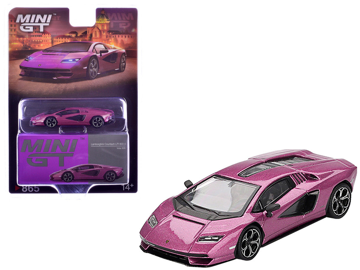 Lamborghini Countach LPI 800-4 Viola 30th Metallic Limited Edition 1/64 Diecast Model Car by Mini GT by Mini GT
