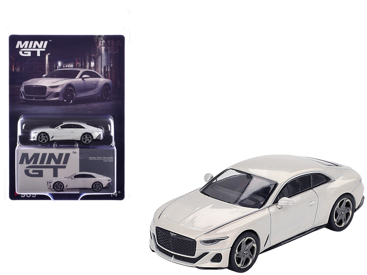 Bentley Batur Bonneville Pearl White Metallic Limited Edition 1/64 Die Cast Model Car by Mini GT by Mini GT