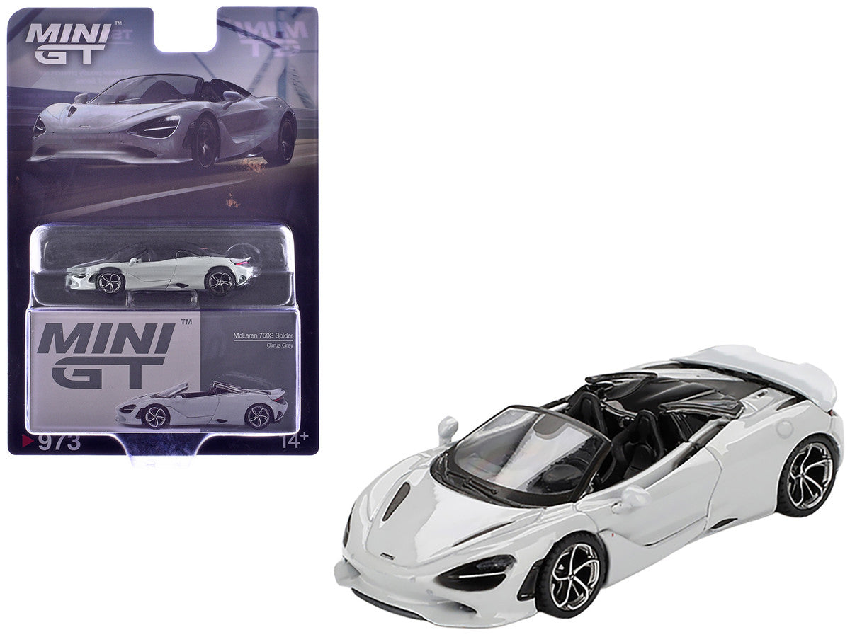 McLaren 750S Spider Cirrus Gray Limited Edition 1/64 Diecast Model Car by Mini GT by Mini GT