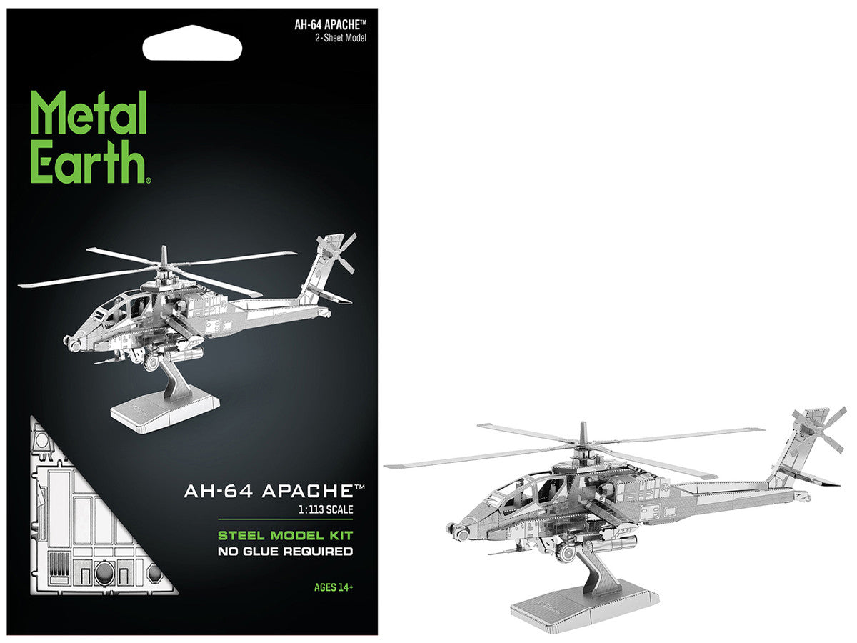 Model Kit Boeing AH-64 Apache Attack Helicopter (Moderate Difficulty) Steel Model by Metal Earth by Metal Earth
