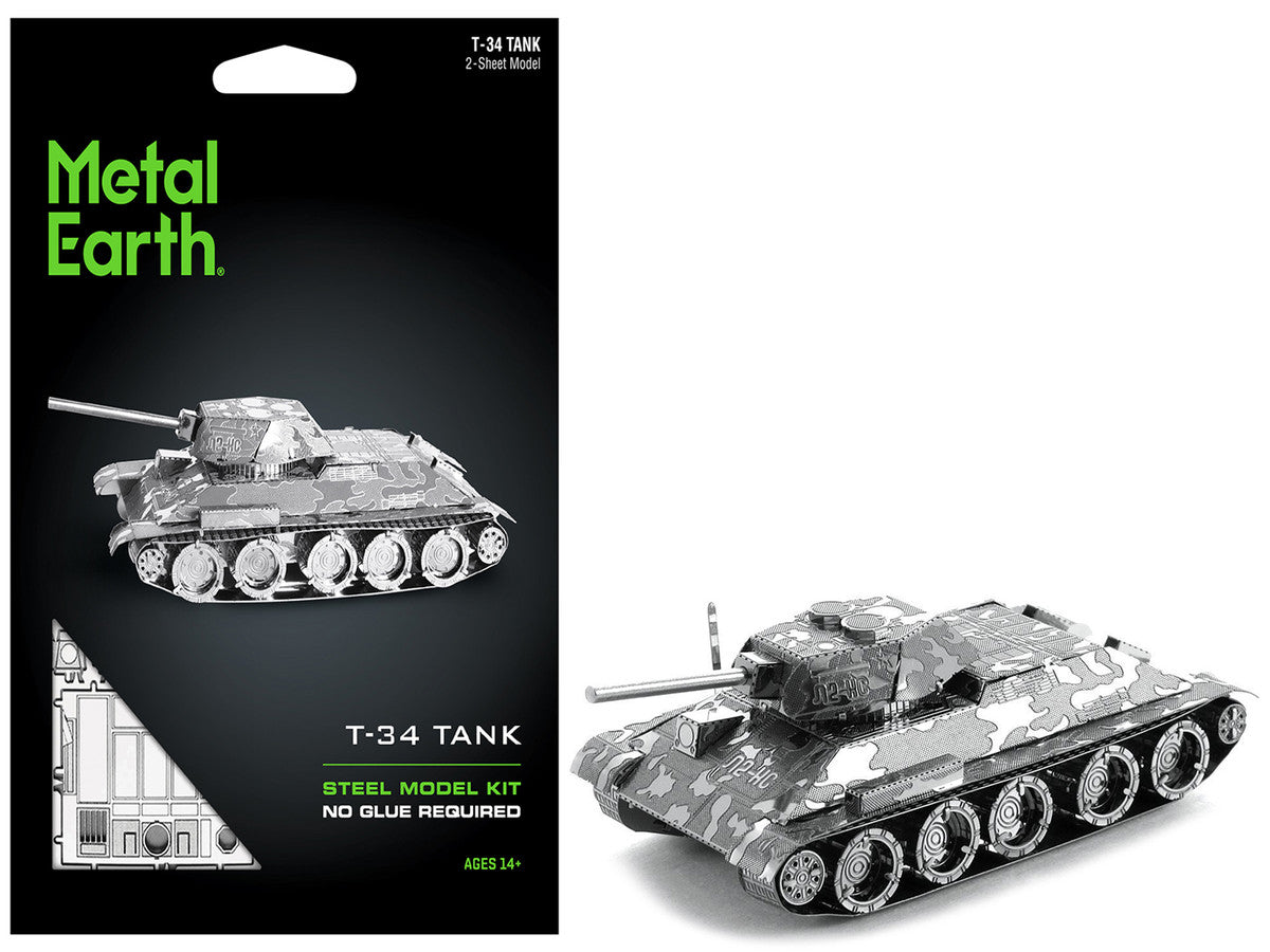 Model Kit Soviet T-34 Tank (Moderate Difficulty) Steel Model by Metal Earth by Metal Earth