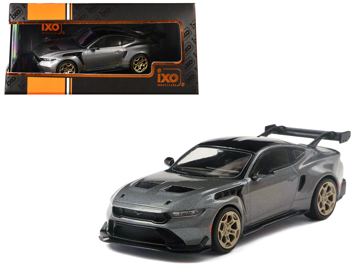 2025 Ford Mustang GTD Gray Metallic with Black Top 1/43 Diecast Model by IXO Models by IXO