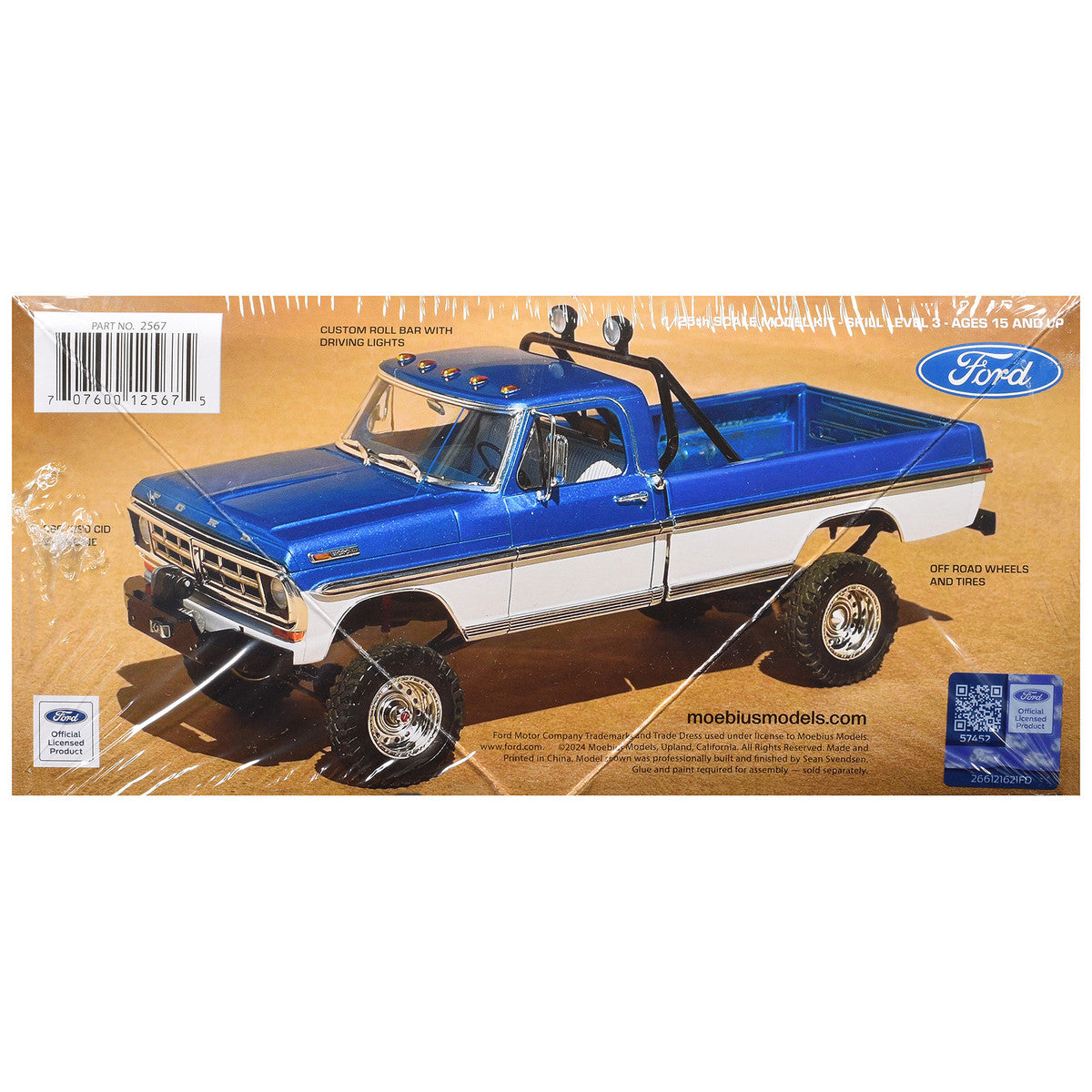 Skill 3 Model Kit 1971 Ford F-250 Custom Lifted 4x4 Pickup Truck 1/25 Scale Model by Moebius by Moebius