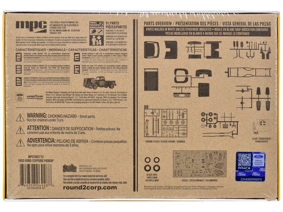 Skill 2 Model Kit 1953 Ford Stepside Pickup Truck 1/25 Scale Model by MPC by MPC