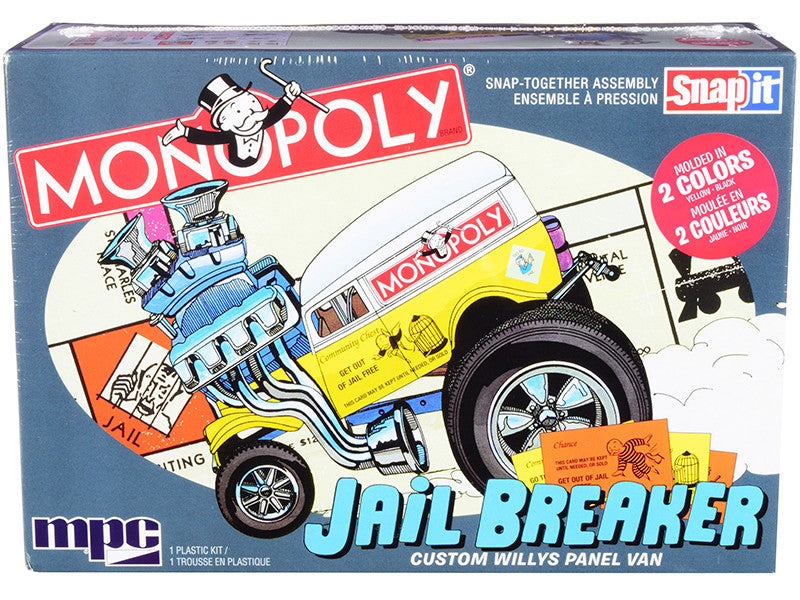 Skill 1 Snap Model Kit Custom Willys Panel Van Jail Breaker "Monopoly" 1/25 Scale Model by MPC by MPC