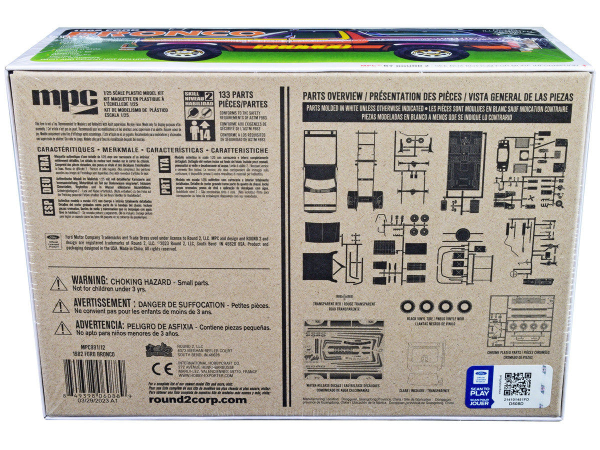Skill 2 Model Kit 1982 Ford Bronco 1/25 Scale Model by MPC by MPC