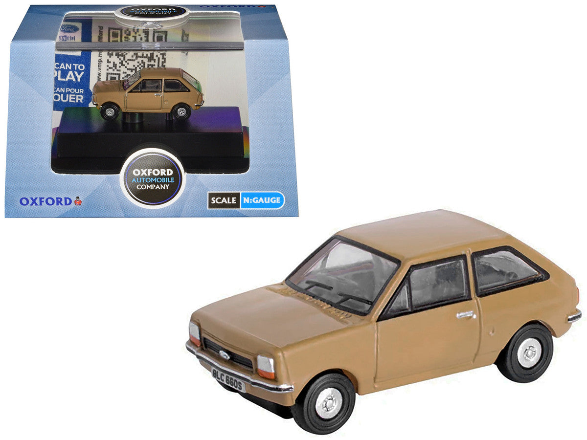 Ford Fiesta Mk1 RHD (Right Hand Drive) Nevada Beige 1/148 (N) Scale Diecast Model Car by Oxford Diecast by Oxford Diecast