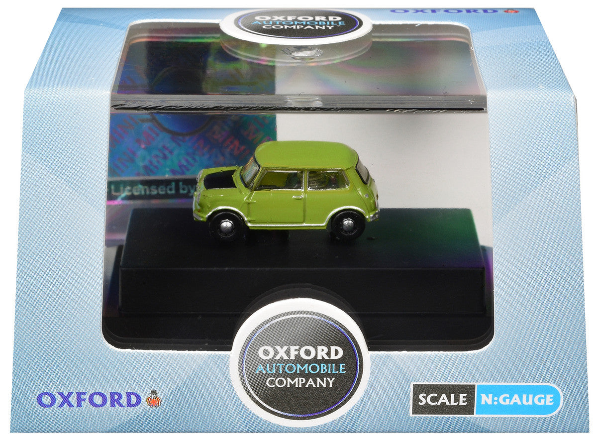 Mini Cooper Lime Green with Matt Black Hood 1/148 (N) Scale Diecast Model Car by Oxford Diecast by Oxford Diecast