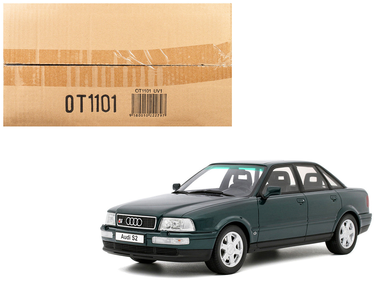 1993 Audi S2 Sedan Emerald Green Metallic Limited Edition to 2000 pieces Worldwide 1/18 Model Car by Otto Mobile by Otto Mobile