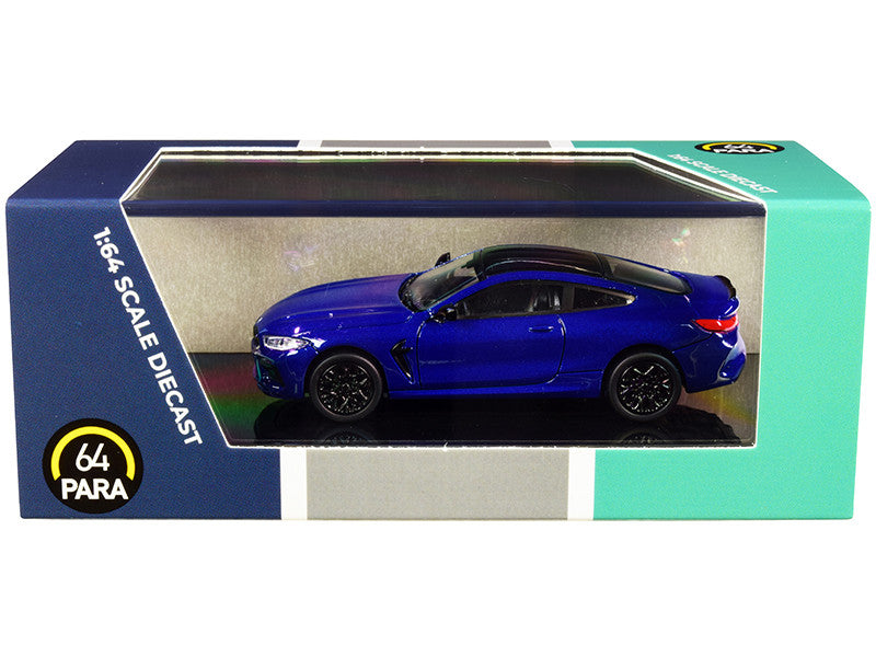 BMW M8 Coupe Marina Bay Blue Metallic with Black Top 1/64 Diecast Model Car by Paragon by Paragon