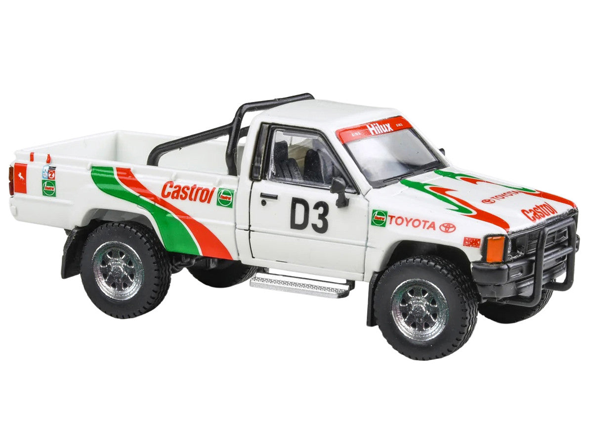 Toyota Hilux Pickup Truck #D3 "Castrol" White with Graphics "Rustenburg 400 Rally" (1995) 1/64 Diecast Model Car by Paragon Models by Paragon