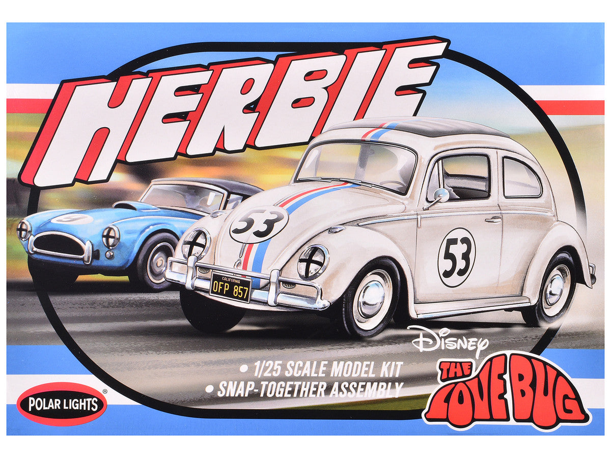 Skill 2 Model Kit Volkswagen Beetle Herbie "The Love Bug" (1969) Movie 1/25 Scale Model by Polar Lights by Polar Lights