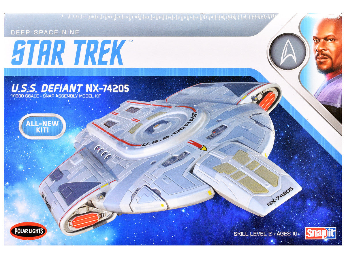 Skill 2 Snap Model Kit USS Defiant NX-74205 Starship "Star Trek: Deep Space Nine" (1993-1999) TV Series 1/1000 Scale Model by Polar Lights by Polar Lights