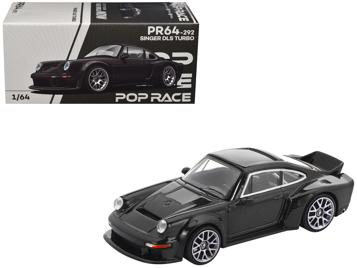 Singer DLS Turbo Black Metallic 1/64 Diecast Model Car by Pop Race by Pop Race