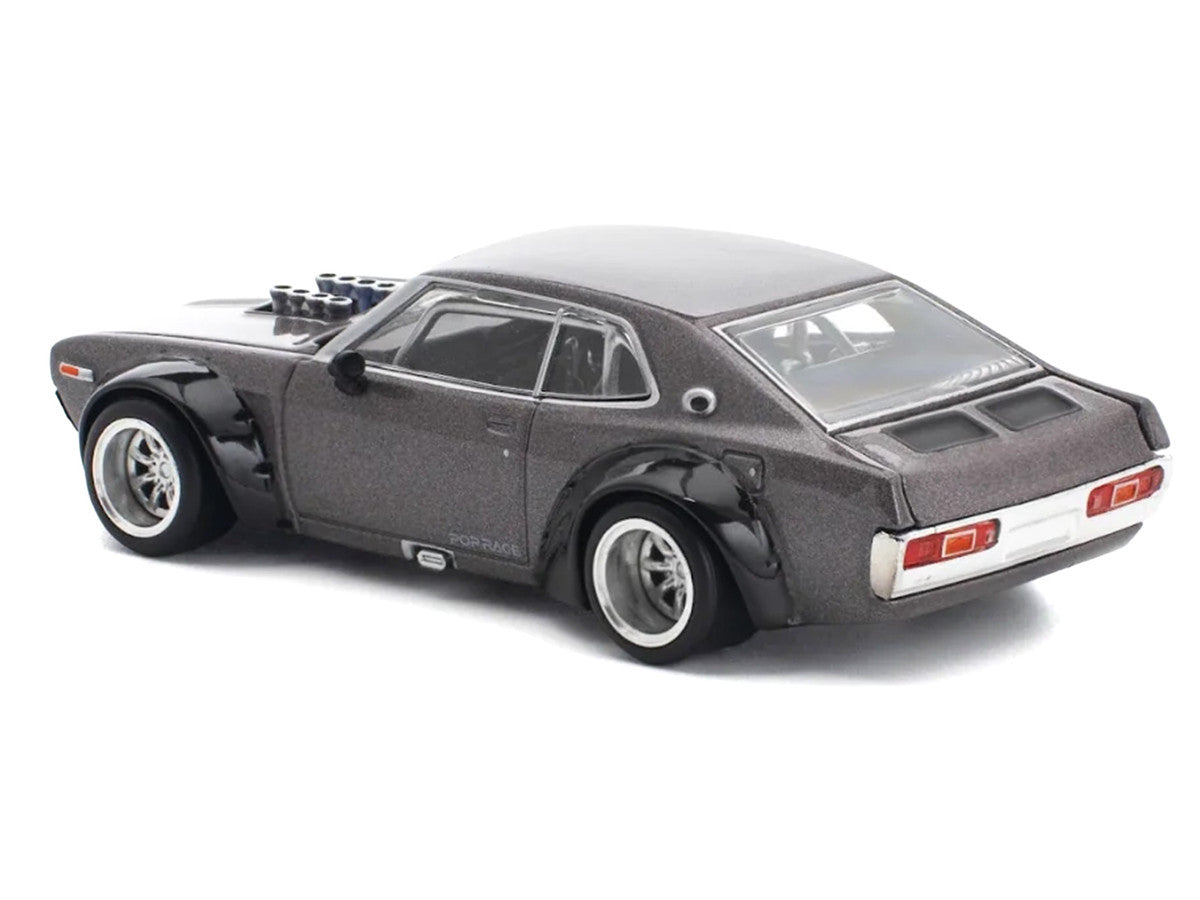 Datsun Laurel C130 RHD (Right Hand Drive) Gray Metallic 1/64 Diecast Model Car by Pop Race by Pop Race
