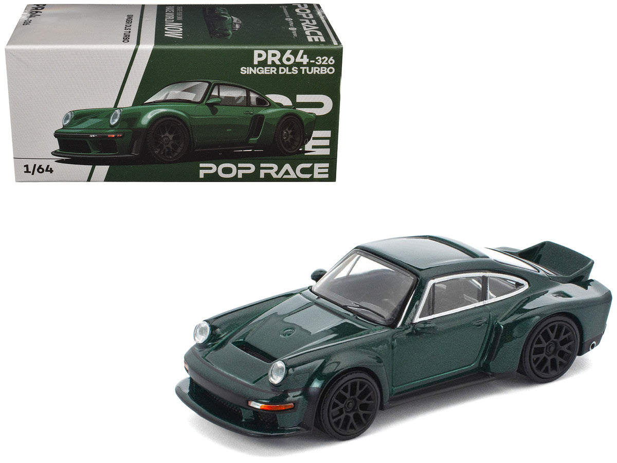 Singer DLS Turbo Green Metallic 1/64 Diecast Model Car by Pop Race by Pop Race