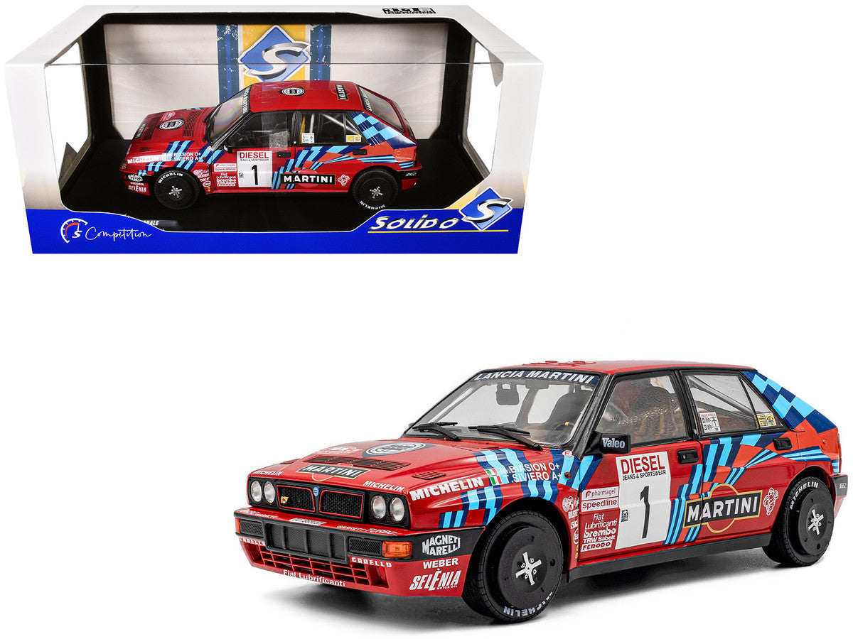Lancia Delta HF Integrale #1 Miki Biasion - Tiziano Siviero Winner "Rally Sanremo" (1989) "Competition" Series 1/18 Diecast Model Car by Solido by Solido